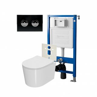 Комплект унитаза с инсталляцией Point Элемент PN48206BC с сиденьем Микролифт